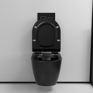 HUIKLER MB-059-1 Inodoro de cerámica moderno de una pieza suspendido en la pared, económico de fábrica, con tanque oculto, salida de drenaje tipo P y descarga por gravedad - Product Image 4