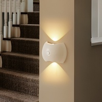 Lampe murale intelligente moderne sans fil à détecteur de mouvement magnétique, style nordique, pour escalier, chambre à coucher, chevet, rechargeable par USB, LED