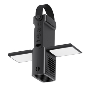 Ventilateur de camping portable 3 en 1 avec lumière LED, ventilateur de refroidissement haute vitesse rechargeable 3000 mAh pour tente, randonnée, voyage en plein air - Product Image 1