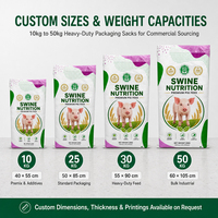 Sac d'emballage pour aliments pour animaux (porcs) en PP tissé non-tissé laminé BOPP, personnalisé, avec doublure PE, vente en gros usine