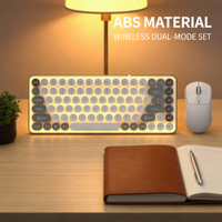 Harga Grosir Produsen OEM Keyboard Mini Ergonomis Multimedia Nirkabel Dual-Mode Abu-abu 85-Tombol + Mouse 4D 1200 DPI