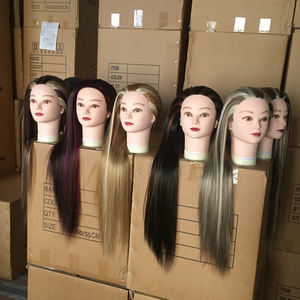 Têtes d'entraînement <span class=keywords><strong>tête</strong></span> de Mannequin blonde Extra longue avec cheveux pour pratique maquillage coiffure Mannequin poupées <span class=keywords><strong>tête</strong></span> de coiffure - Product Image 4