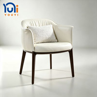 Fauteuil d'attente moderne en cuir PU avec pieds en bois massif, fauteuil d'appoint rembourré pour salon de beauté, spa, zone de réception