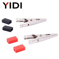 YIDI Rot-Schwarze 35mm 47mm 70mm Überbrückungskabel mit Krokodilklemmen, Metall-Alligator-Clips, Testleitungen, Sicherheitsbatterie-Multimeter-Crimpzange