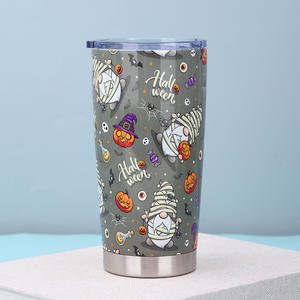 뚜껑과 빨대 할로윈 텀블러. 20 오즈 고스트 텀블러 독특한 할로윈 선물 20 온스 곡선 텀블러 - Product Image 4