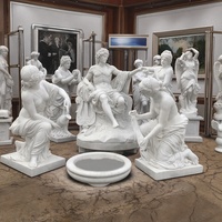 Statues d'extérieur personnalisées de style français européen en marbre blanc Guilladon, Apollo et les MUSES, sculptées par BringFine, garantie 5 ans