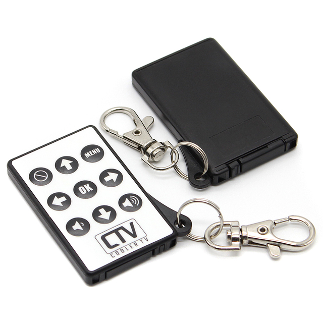 Mini Remote Control with Keychain IR RF MP3 DVD CD Player Remote Controller Support Customize Max 9 Keys