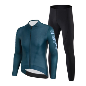 Conjunto de Ciclismo Unisex de Manga Larga al por Mayor, de Secado Rápido y Transpirable, con Jersey de Cremallera Completa + Pantalones Acolchados 3D para Ciclismo de Montaña y Carretera - Product Image 2