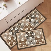 Tapis de sol de cuisine, tapis de décoration intérieure, tapis antidérapant, tapis de zone antidérapant, tapis de cuisine, ensemble de tapis en forme de L, ensemble de napperons de table