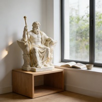 Statue en résine Zeus de taille personnalisable, sculpture d'extérieur ou ornement de bureau, sculpture en résine décorative néoclassique pour salon