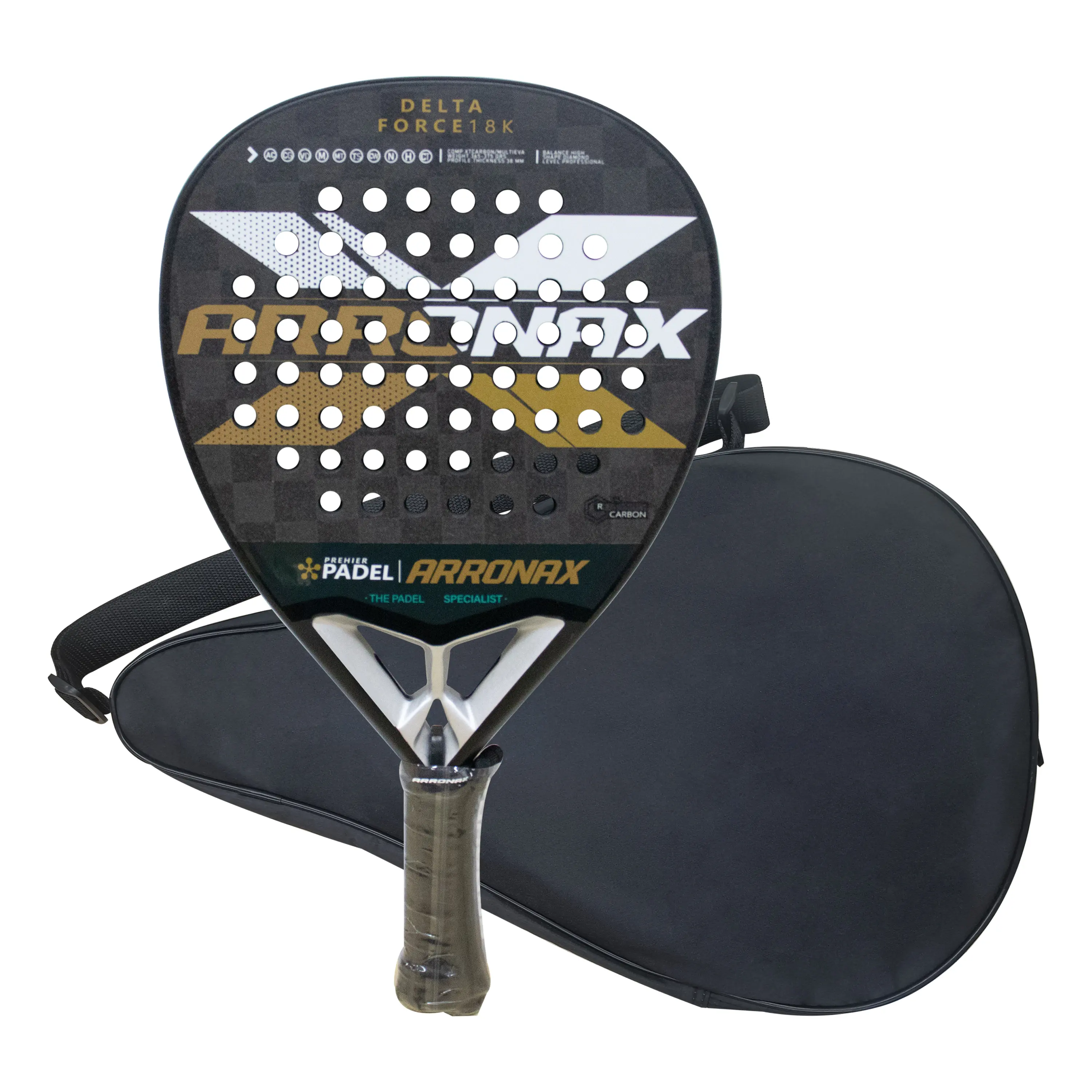 2023 18K Pro Tennis Padel Paddle Racket Diamond Shape EVA SOFT Padel Racket for Men Women Training Accessories