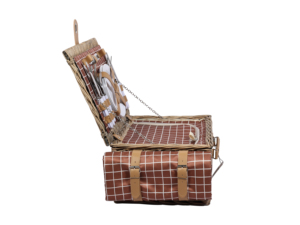 Handmade liễu dệt hình chữ nhật Dã ngoại mát giỏ đặt 4 nắp cắm trại ngoài trời trái cây lưu trữ cản trở <span class=keywords><strong>wicker</strong></span> dã ngoại cản trở - Product Image 3