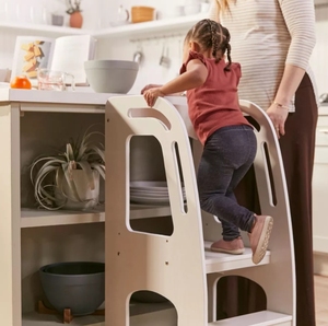 Torre de aprendizaje de madera plegable moderna inspirada en Montessori, muebles de dormitorio de almacenamiento extensible para interiores convertibles - Product Image 3