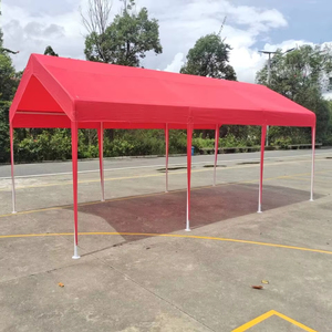 TUOYE abri d'auto portable cadre en acier rouge tente de stationnement de voiture extérieure chapiteau auvent pour mariage cadre en <span class=keywords><strong>bois</strong></span> et métal traité sous pression - Product Image 1
