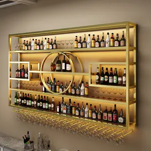 Kunden spezifische Wand-Wein regale Metallglas-Lager regale Eisen-Wein regale