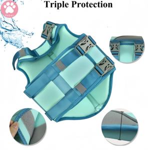 جاكيت صيفي من البوليستر للطفو على الكلاب بنمط كلاسيكي مع طباعة ونمط صلب لسترة الغوص للخوض في الهواء الطلق للحيوانات الأليفة - Product Image 2