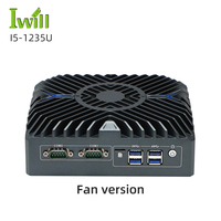 Ordinateur sans ventilateur pas cher J1900 J6412 N100 Mini PC de bureau 12v 10w I3 I5 I7 Mini PC avec emplacement pour carte SIM Dual LAN 4 LAN RS232
