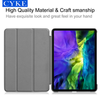 CYKE — étui à rabat en cuir PU, tripliable, couverture de protection pour tablette Apple iPad 11, 2020, 2018 pouces