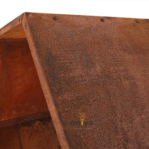 Support à bûches en fer massif, design rustique en nid d'abeille hexagonal, porte-bûches en métal pour intérieur et extérieur - Product Image 4