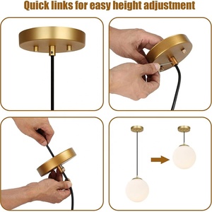 Brass trần tán đèn chùm đèn phần cứng vàng ánh sáng mặt dây chuyền tấm bìa Rod nối gắn khung ánh sáng đồ đạc - Product Image 6