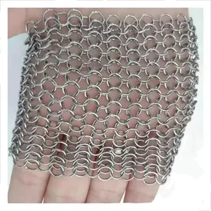 Decorative stainless steel chain mail curtain rings mesh curtains