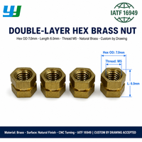 Écrou hexagonal double en laiton, filetage femelle de précision CNC, écrou de couplage rainuré, manchon hexagonal de connexion, non standard, OEM