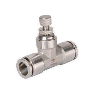 ข้อต่อเร็วแบบนิวเมติกสามทางสแตนเลส 304 10 มม. วาล์วควบคุมความเร็วท่อลม - Product Image 1