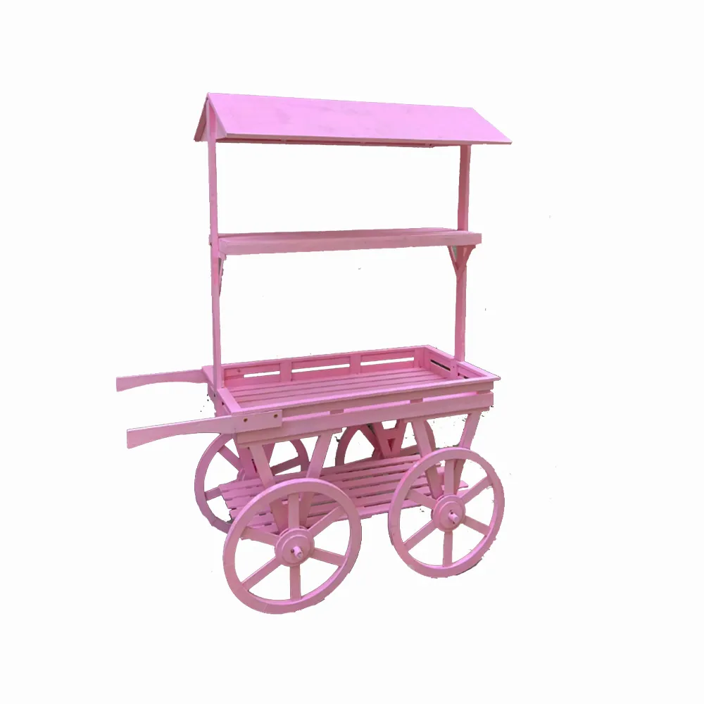 Customized Collapsible Candy Car Flower Candy Carts With Wheels For Wedding Children Christmas Decoration Dessert Candy Bar Cart