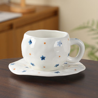 Ensemble de tasses en céramique avec soucoupe 250 ml, tasse à café et à thé pour la maison, le café et les cadeaux