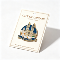 Épinglette personnalisée en émail de ville, en alliage de zinc, badge souvenir de voyage, emblème touristique, cadeau de collection avec carte de support