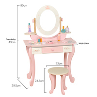Nouvelle fille Table de jeu maison maquillage Montessori miroir en bois coiffeuse meubles éducation jouet pour enfants