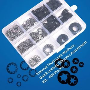 Arandelas de Bloqueo Dentadas Internas de Acero 65 Mn y Acero Inoxidable 304 con Acabado de Zinc Negro para Uso General en la Industria - Product Image 4