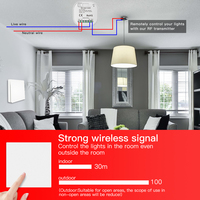 Interrupteur intelligent sans fil RF433 auto-alimenté, télécommande sans batterie, sans fil, émetteur mural, bouton poussoir à bascule