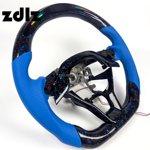 Volante Deportivo Personalizado de Cuero Perforado Azul y Fibra de Carbono Forjada Azul con LED para Honda Accord 10ª Generación 2020 2021 <span class=keywords><strong>2023</strong></span> - Product Image 2