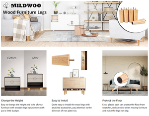 8 Inches Furniture Feet Round Solid Wood <strong>Sofa</strong> Feet <strong>Replacement</strong> <strong>Legs</strong> <strong>for</strong> Cabinet Vanity Couch Chair <strong>Leg</strong> Dresser Table <strong>Leg</strong> in Wood - Product Image 5