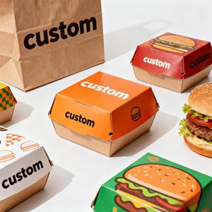 Caja Ecológica Rosa para Hamburguesas y Papas Fritas, con Tapa Abatible Corrugada, Logotipo Personalizado Único, Empaque para Llevar para Pequeñas Empresas - Product Image 1