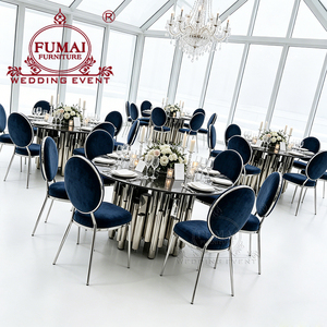 Modern Design Silver Stainless Steel Round Luxury <b>Tables</b> and Chairs Wedding - Product Image 6