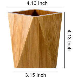 Custom Single-Tier Wood Modern Varnish Surface Desk Organizer <b>Office</b>/Study Pencil Cup Pen Holder Desktop <b>Storage</b> Living - Product Image 2
