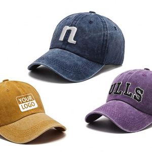 OEM Custom Acid Wash Vintage Distressed Unstructured Cotton 6 Panel <b>Baseball</b> <b>Cap</b> Dad Hats - Product Image 6