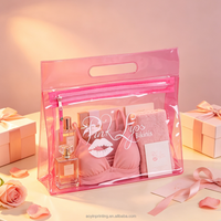 Sac cosmétique transparent en PVC pour le voyage, rangement de maquillage, fermeture éclair, impression de logo personnalisée, imperméable, vente en gros, réutilisable