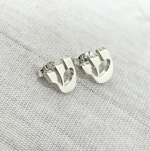 <span class=keywords><strong>Orecchini</strong></span> a bottone <span class=keywords><strong>personalizzabili</strong></span> con lettere di ebraico ad alta lucidata argento, oro giallo, gioielli gioielli impermeabili impermeabili ipoallergenici in oro rosa - Product Image 5