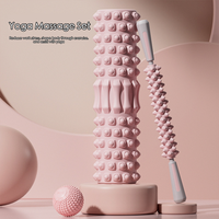 Ensemble de rouleau en mousse EVA et de bâton de massage avec conception fonctionnelle intégrée pour la récupération musculaire, le yoga, utilisation pratique et portable