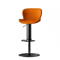 Chaise de bar beauté caissier avant légère et de luxe chaise de bar en Pu moderne design à la mode et tabouret de bar haut chromé