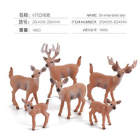 Ensemble de figurines de cerfs de Noël en simulation très vendu - Modèle de cerf de Noël, renne, cerf à queue blanche, jouet décoratif