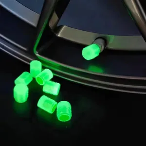 4 tapas de neumáticos deportivos universales con válvula luminosa iluminada con Material satinado ajustable, diamantes de imitación brillantes de varios colores - Product Image 4