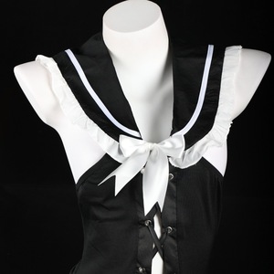 Uniforme Escolar JK de Dos Piezas, Disfraz Sexy para Mujer, Falda con Cuello Marinero Blanco y Negro, Ropa para Juego de Roles - Product Image 1