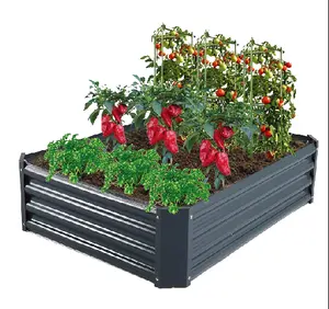 户外草本植物垂直花园播种机易于组装金属凸起花园床出售