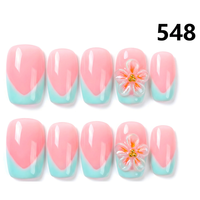 1326-1330 Faux ongles ronds faits à la main à presser, 10 pièces, style français, faux ongles 3D avec sculpture, haute qualité pour doigts