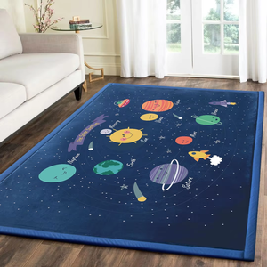 Tappeto Moderno Geometrico Multicolore in Memory Foam per Soggiorno e Camera dei Bambini, Ideale per la Preghiera - Product Image 2