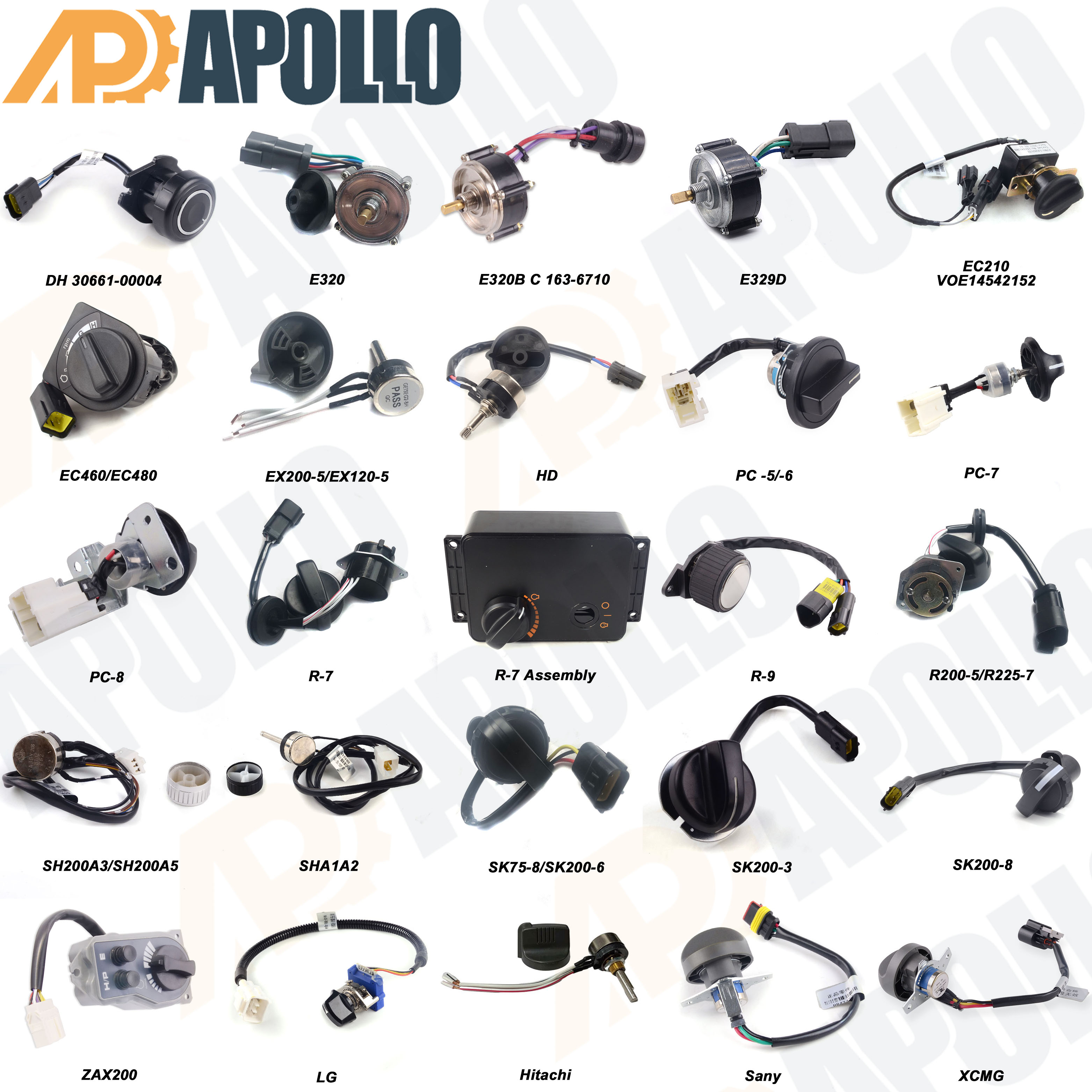 Apollo挖掘机电动零件4483285 4482656节气门旋钮开关用于日立